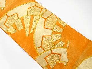 アンティーク　片輪車に花模様織り出し袋帯（着用可）